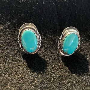 Sterling Silver Turquoise Stud Earrings